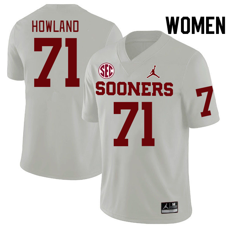 Women #71 Logan Howland Oklahoma Sooners 2024 SEC Conference College Football Jerseys-White